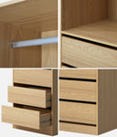 Wardrobe 3 Drawers Hanging Rail Natural/Black