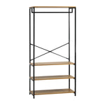 Open Wardrobe with Hanging Rail Metal 4 shelves