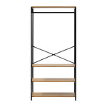 Open Wardrobe with Hanging Rail Metal 4 shelves