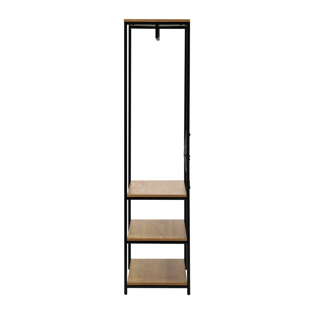 Open Wardrobe with Hanging Rail Metal 4 shelves