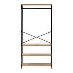 Open Wardrobe with Hanging Rail Metal 4 shelves