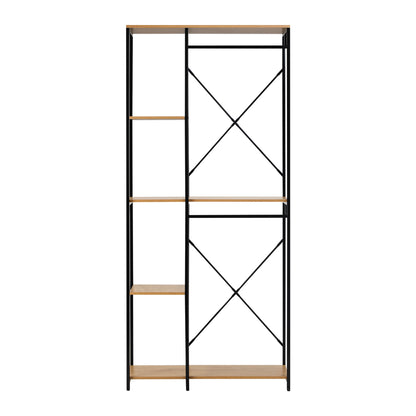 Large Open Wardrobe Hanging Rail 5 shelves