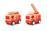 Wooden friction truck fire engine with sound and light