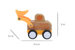Wooden friction truck digger with sound and light