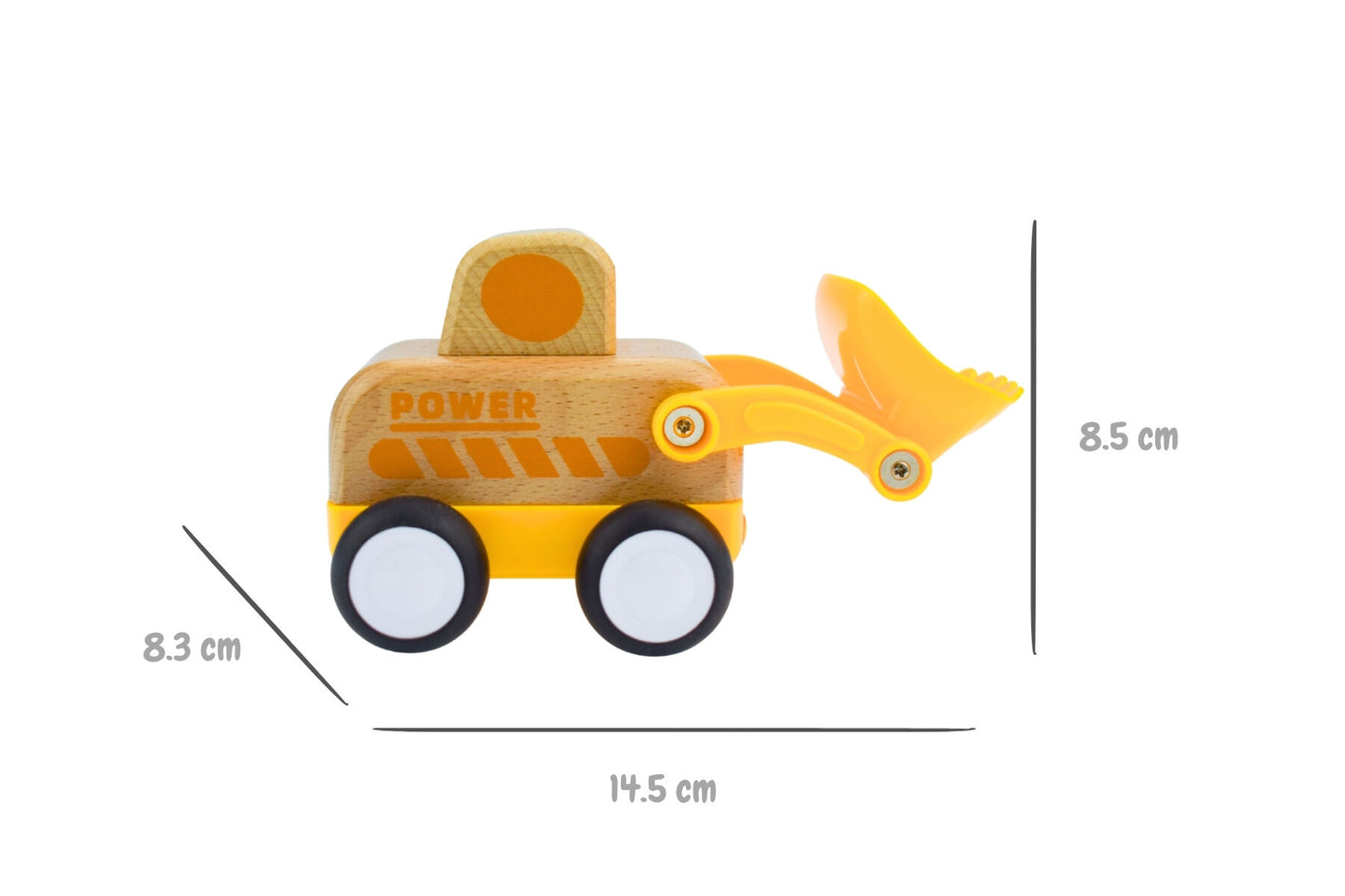 Wooden friction truck bulldozer with sound and light
