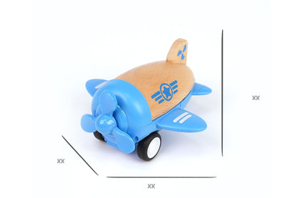 Wooden racer plane propellor with sound- blue