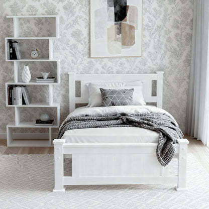 King Single Bed Frame Bookshelf 216x118x94cm