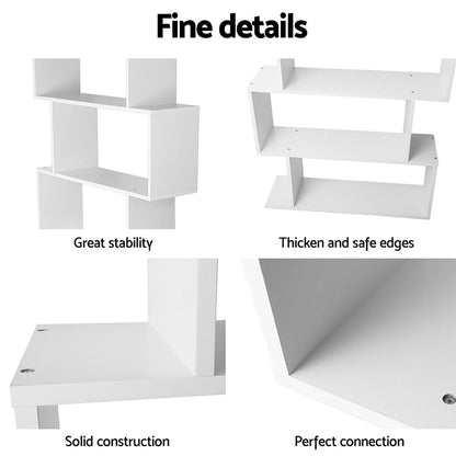 King Single Bed Frame Bookshelf 216x118x94cm