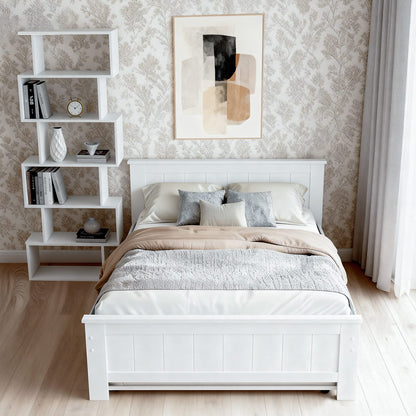 King Single Bed Frame With Bookshelf 212.5x117x90cm