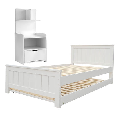 King Single Bed Frame White 212.5x117x90cm