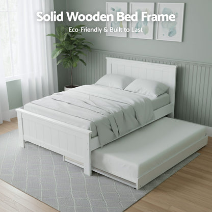 King Single Bed Frame White 212.5x117x90cm