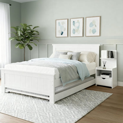 King Single Bed Frame White 212.5x117x90cm