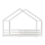 Wooden Kids Single House Bed Frame - White Amos