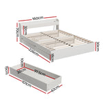 Sleep Space Queen/Double/Single Bed Frame with Storage Drawers