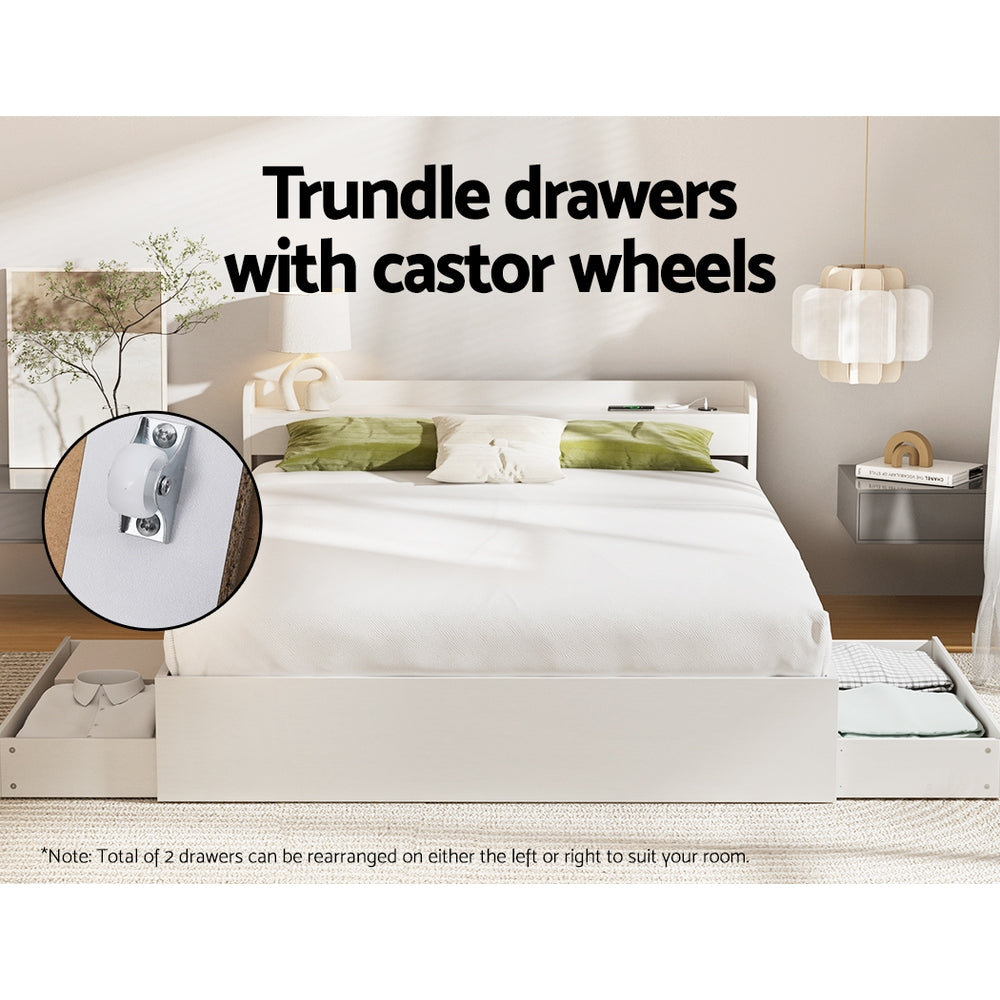 Sleep Space Queen/Double/Single Bed Frame with Storage Drawers
