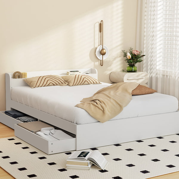  Sleep Space Queen/Double/Single Bed Frame with Storage Drawers