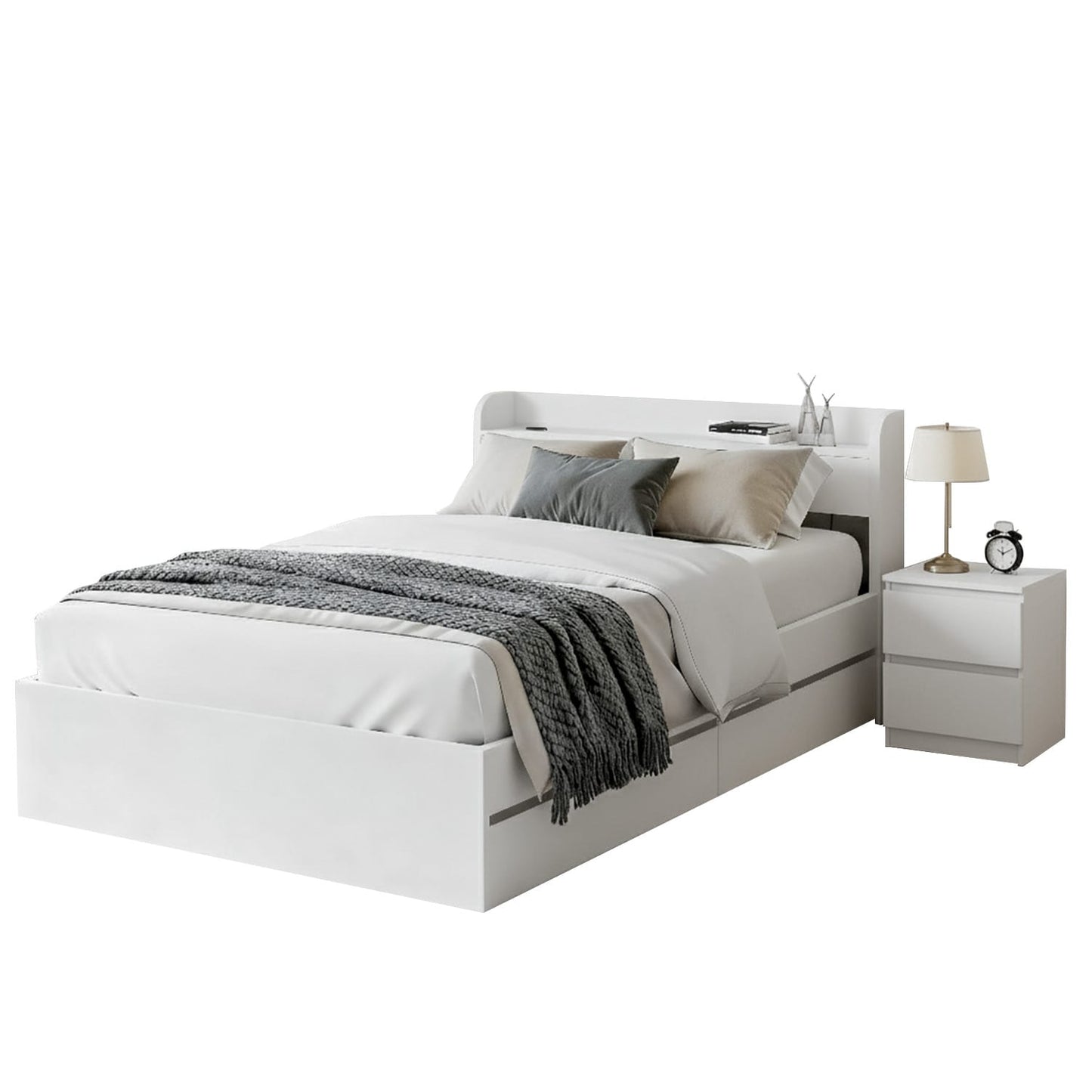 Single Bed Frame With Storage 211x96x70cm