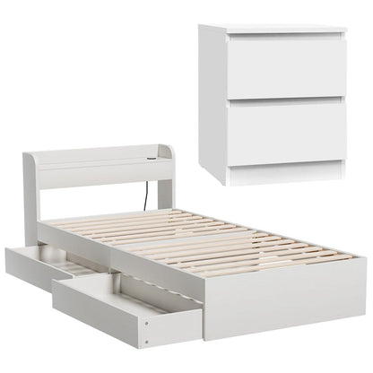 Single Bed Frame With Storage 211x96x70cm