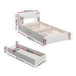 Sleep Space Queen/Double/Single Bed Frame with Storage Drawers