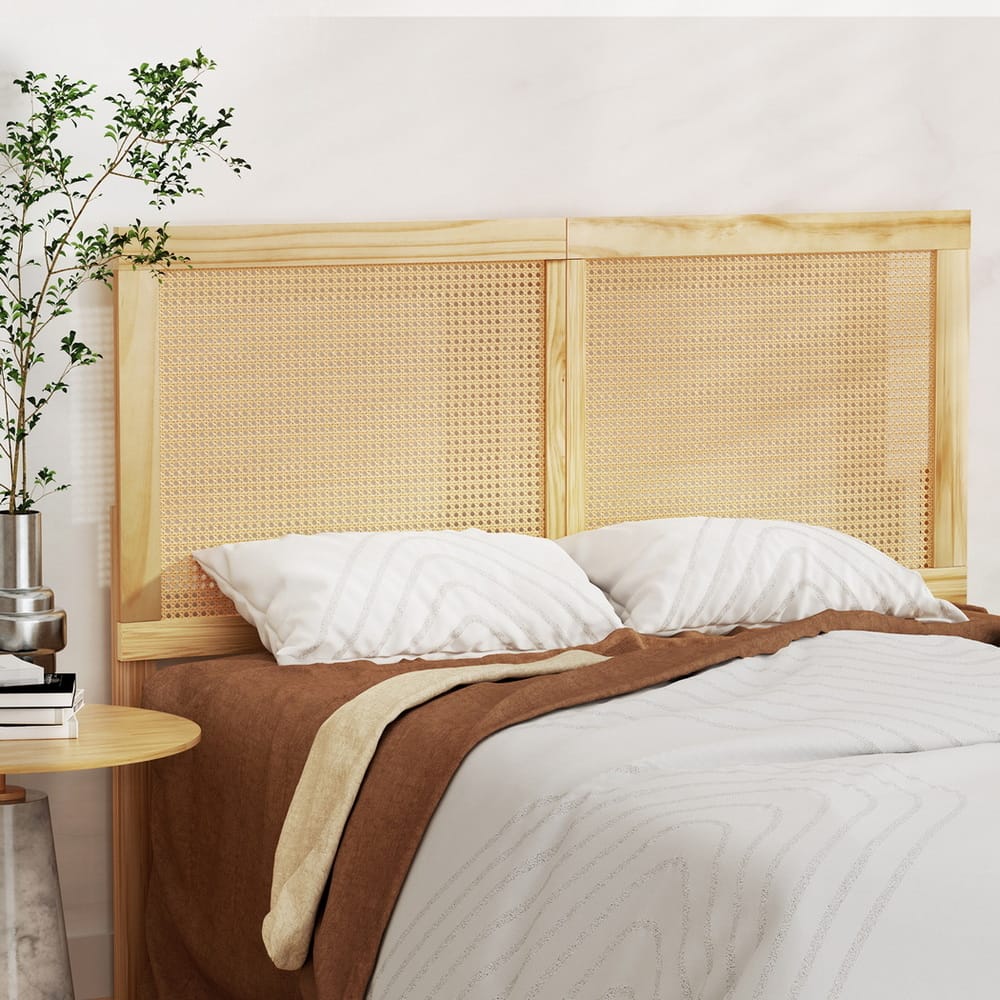 Queen Bed Frame With Rattan Headboard