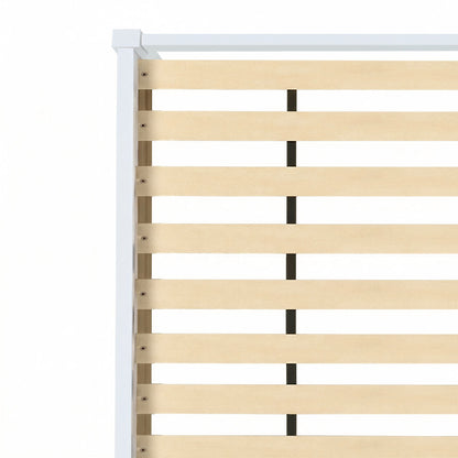Bed Frame Queen Size Wooden White Jade
