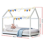 Bed Frame Wooden Kids House Frame White Casa