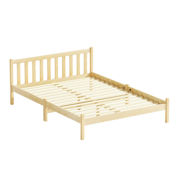  Bed Frame Double Size Wooden Oak Sofie