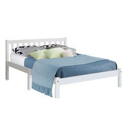 Bed Frame Double Size Wooden White Sofie