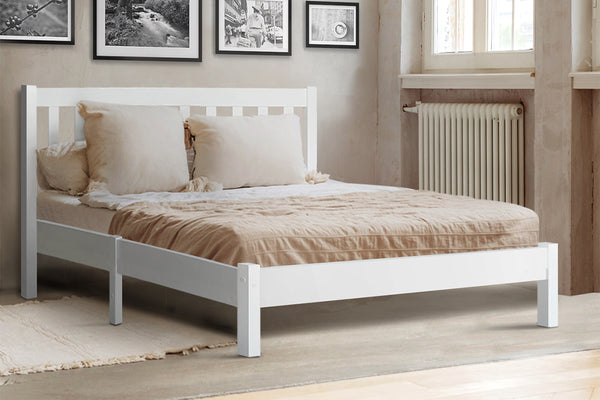  Bed Frame Double Size Wooden White Sofie