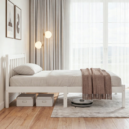 Bed Frame Queen Size Wooden White Sofie