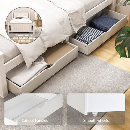 King Single Bed Frame White 216x118x94cm