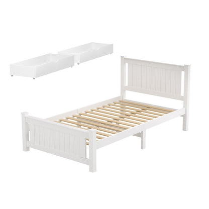 King Single Bed Frame White 216x118x94cm