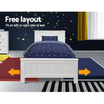 Bed Frame King Single Size Wooden Trundle Daybed White Elvis