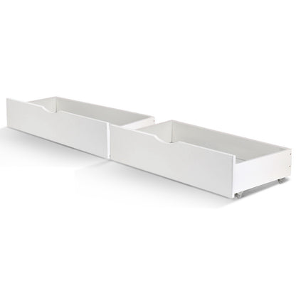 2X Bed Frame Storage Drawers Trundle White