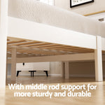 Bed Frame Single Size Wooden Platform With 2 Storage Drawers White