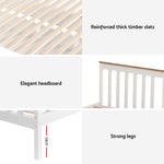 Bed Frame Single Size Wooden Platform With 2 Storage Drawers White