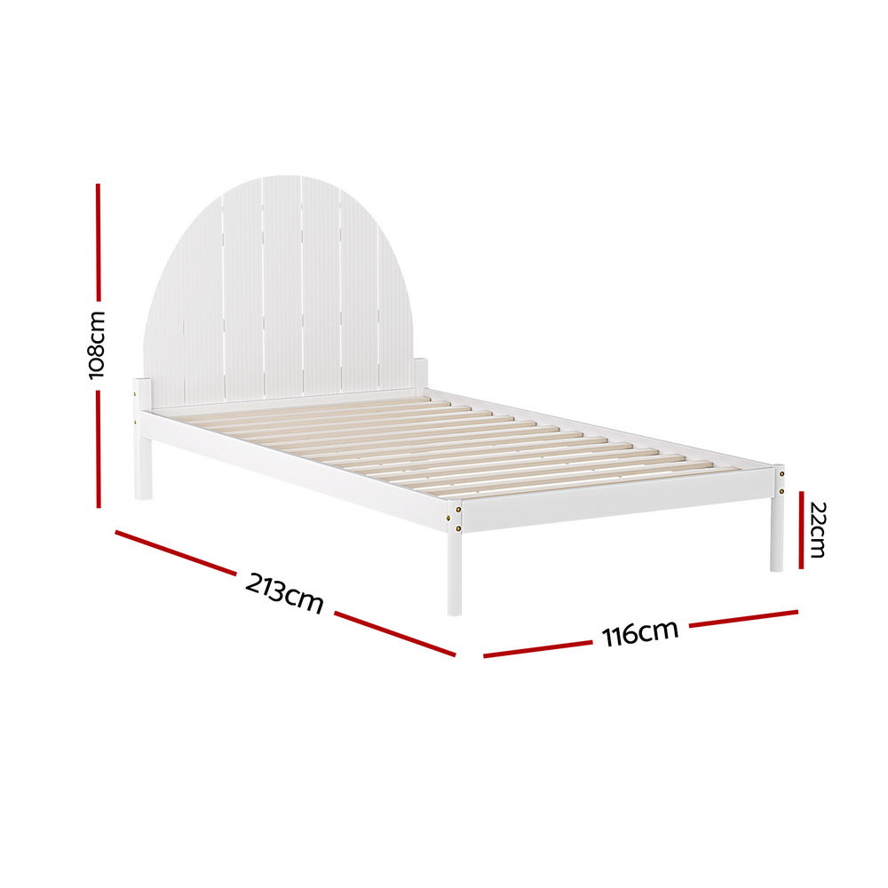 Bed Frame King Single Size Wooden White