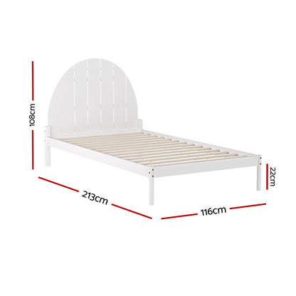Bed Frame King Single Size Wooden White