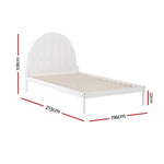 Bed Frame King Single Size Wooden White