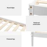 Bed Frame King Single Size Wooden White