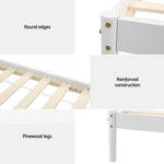 Bed Frame King Single Size Wooden White