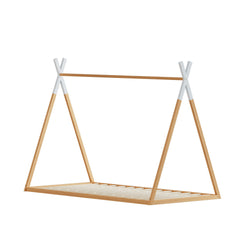 Bed Frame Wooden Kids House Single Frame Oak Enid