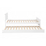 Single Bed Frame Trundle Solid Pine White | HomeAndLiving