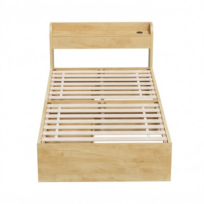 King Single Bed Frame Drawers USB Headboard | Home & Living - 3