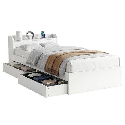 King Single Bed Frame With Storage 211x96x70cm