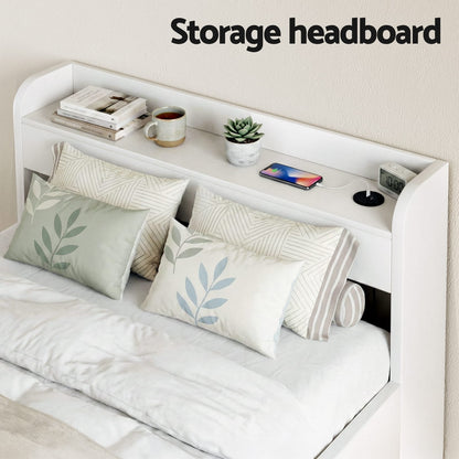 King Single Bed Frame With Storage 211x96x70cm