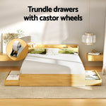 Bed Frame with Charging Ports and 2 Drawers