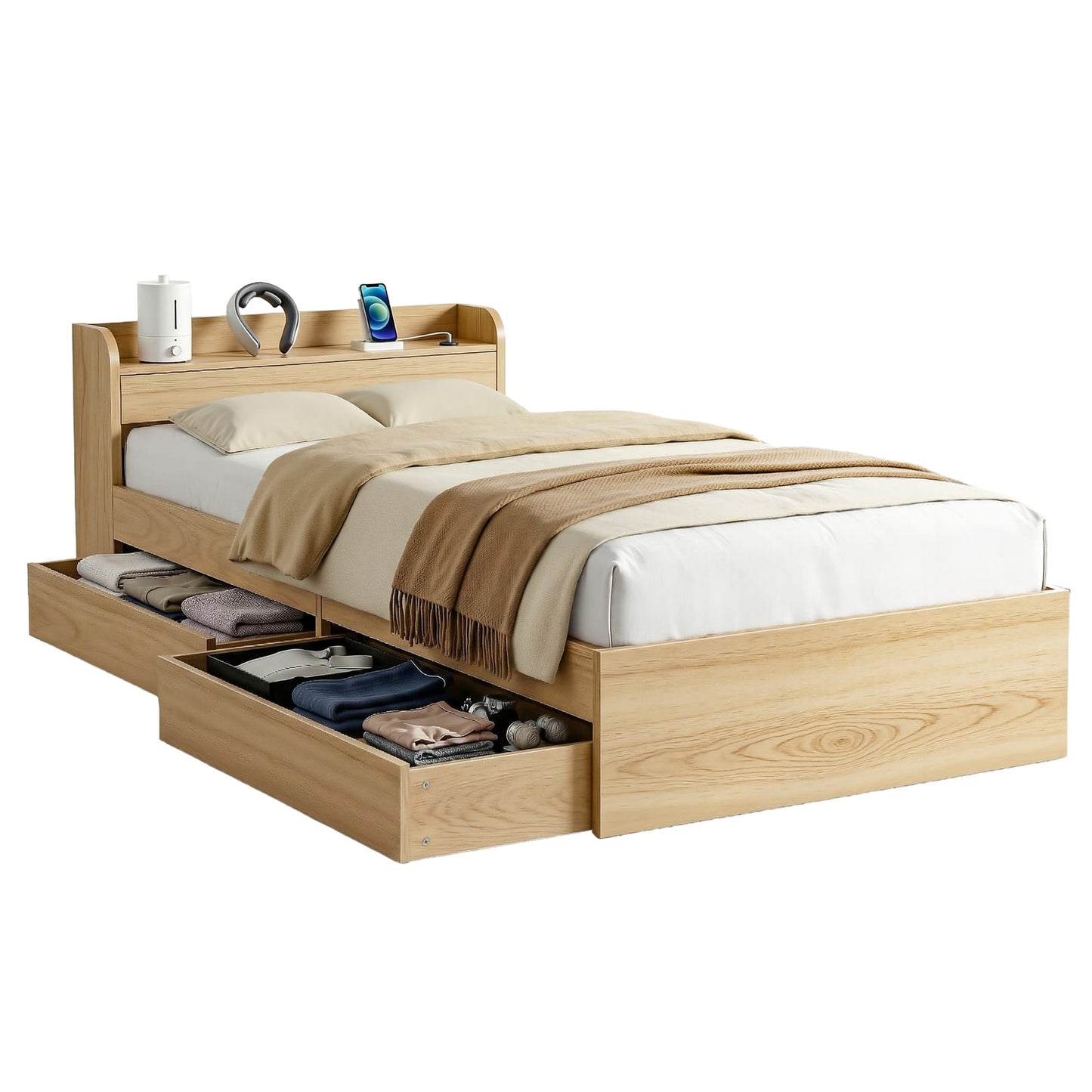 Single Bed Frame Storage 211x95x70cm