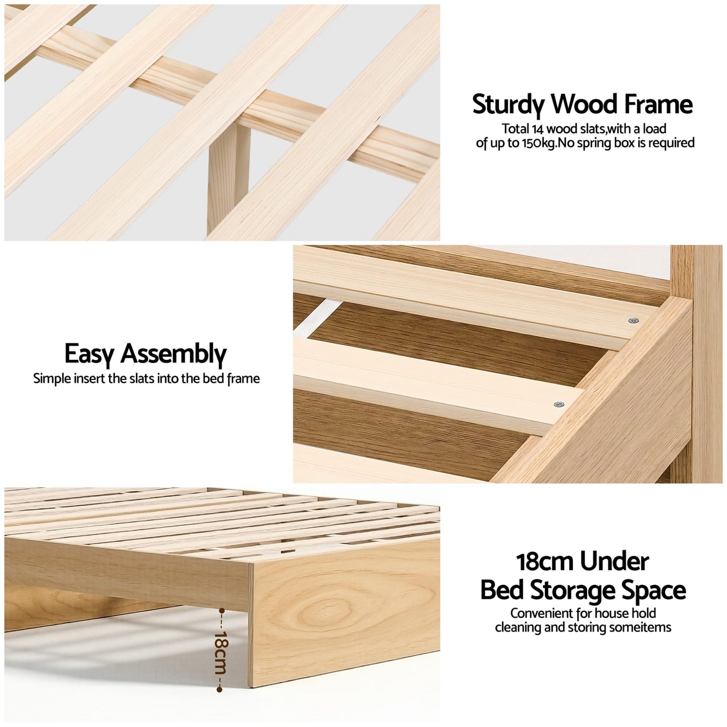 Single Bed Frame Storage 211x95x70cm