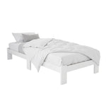 Bed Frame King Single Size Wooden White Jade